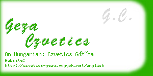 geza czvetics business card
